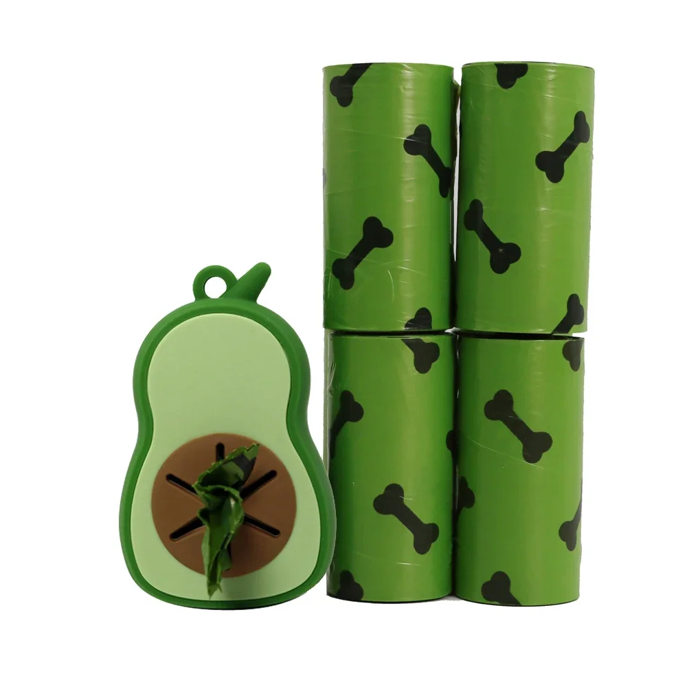 Bolsa de caca de perro compostable, ecológica, biodegradable, bolsa de mierda para mascotas, Clip, dispensador de soporte de bolsa de caca de silicona - imagen 2