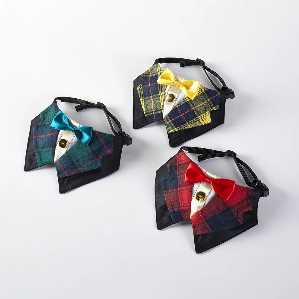 Esmoquin para perro, Bandana Formal para boda, Collar para perro con pajarita, disfraz de cumpleaños para gato, traje de San Valentín para mascota - imagen 2