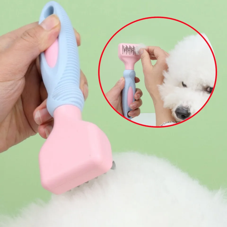 Peine para perros, cuchillo con nudo de acero inoxidable, cepillo para gatos, cepillo de masaje para perros, cuidado de mascotas, cuchillo para el pelo, peine, Herramientas de limpieza, suministros para mascotas - imagen 2