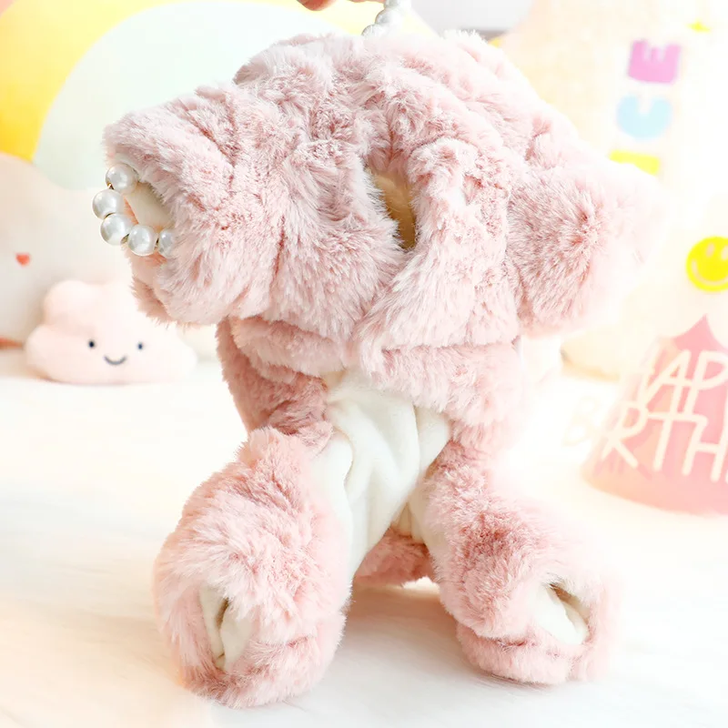 Ropa para perros, ropa de otoño e invierno, ropa gruesa acolchada de algodón de terciopelo de cuatro patas, Orejas de conejo, suministros para mascotas de peluche para perros pequeños - imagen 2