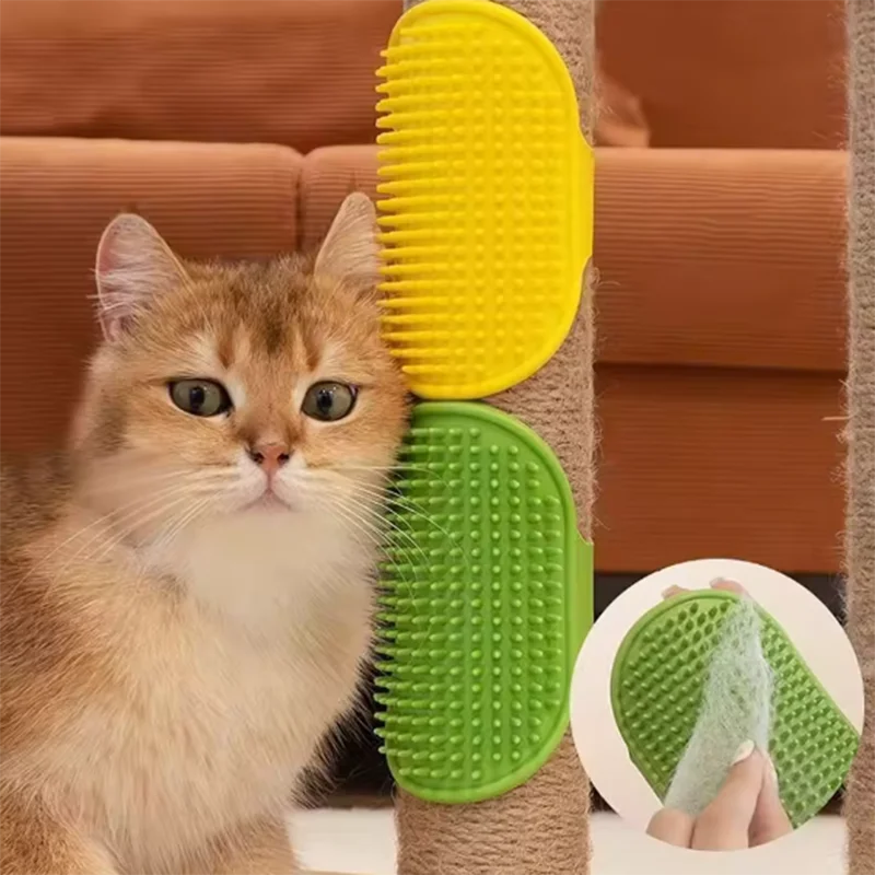 Cepillo de goma suave para perros, cepillo de baño para gatos, guante de goma, cepillo de masaje para el cuidado de la piel del pelo, suministros de baño para perros y gatos - imagen 5