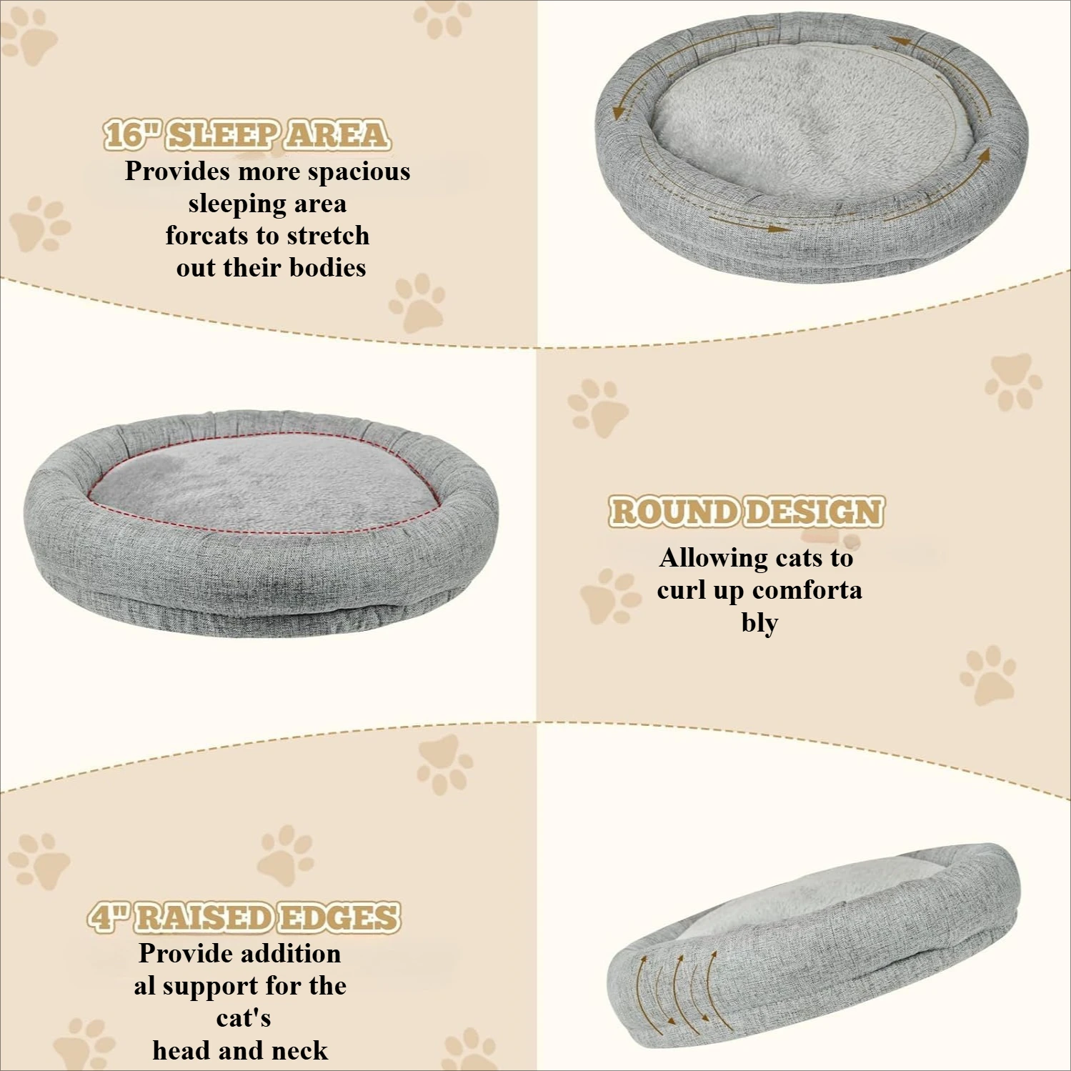 Cama escritorio giratoria 360° para gatos, altura ajustable - imagen 5