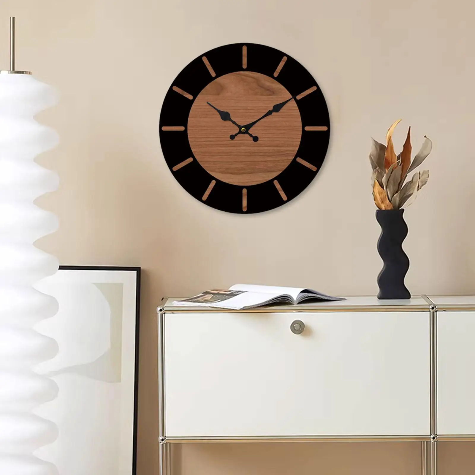 Reloj de pared artístico en madera sin tictac para decoración hogar - imagen 2