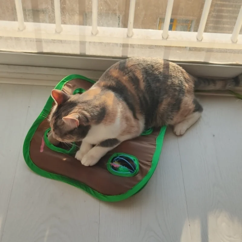 Juguetes túnel gatos campana interactiva juego inteligencia tienda plegable