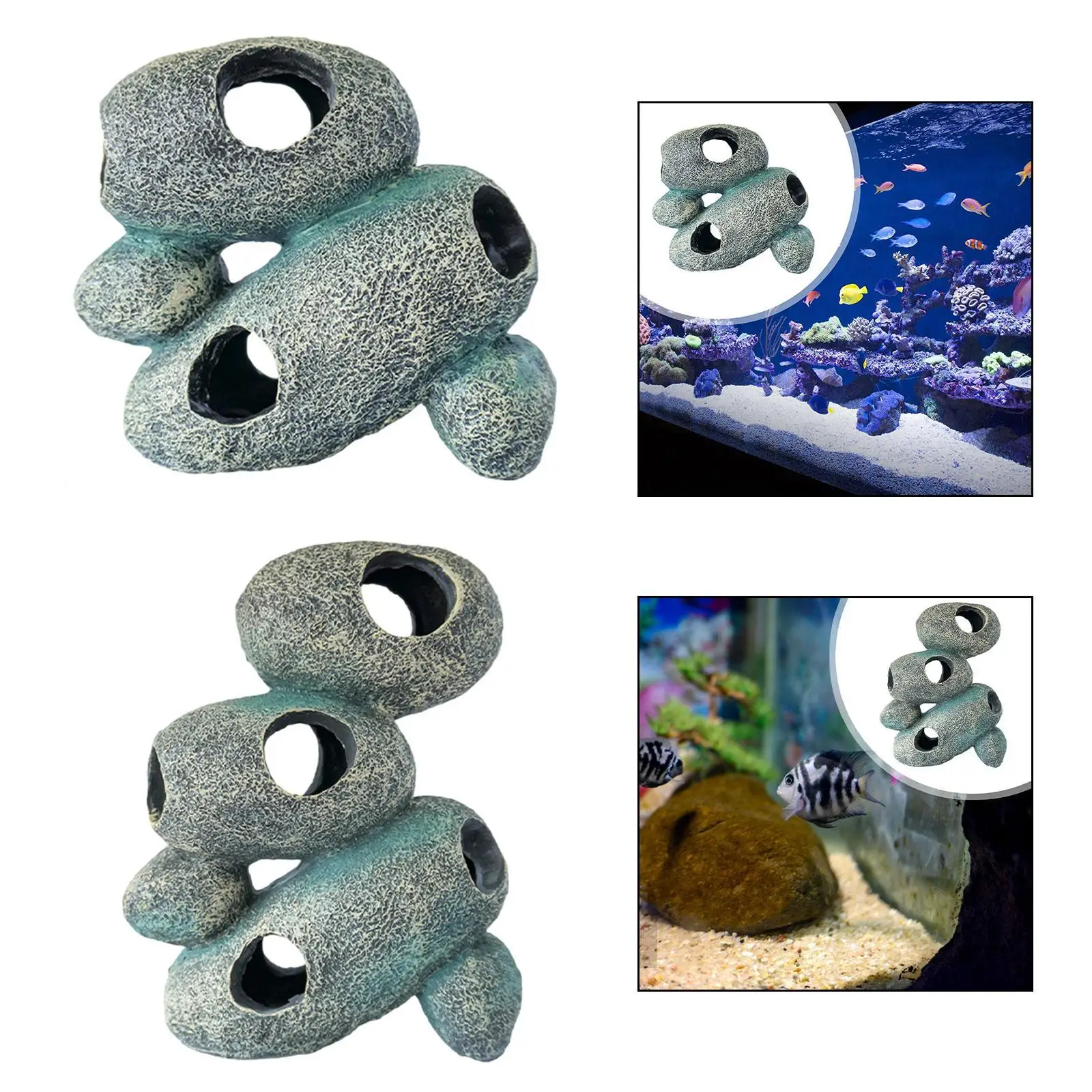 Aquarium Hideaway Rock Artificial Hide Cave for Desktop Living Room Aquarium