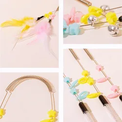 Palo con plumas para gatos – Juguete interactivo resistente