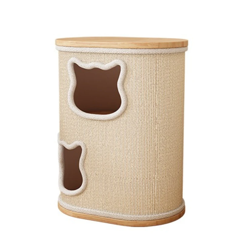 Árbol para gatos de madera maciza, rascador creativo de torre para gatos, poste rascador para gatitos, accesorios para gatos, casa de juguetes, suministros para gatos y gatitos
