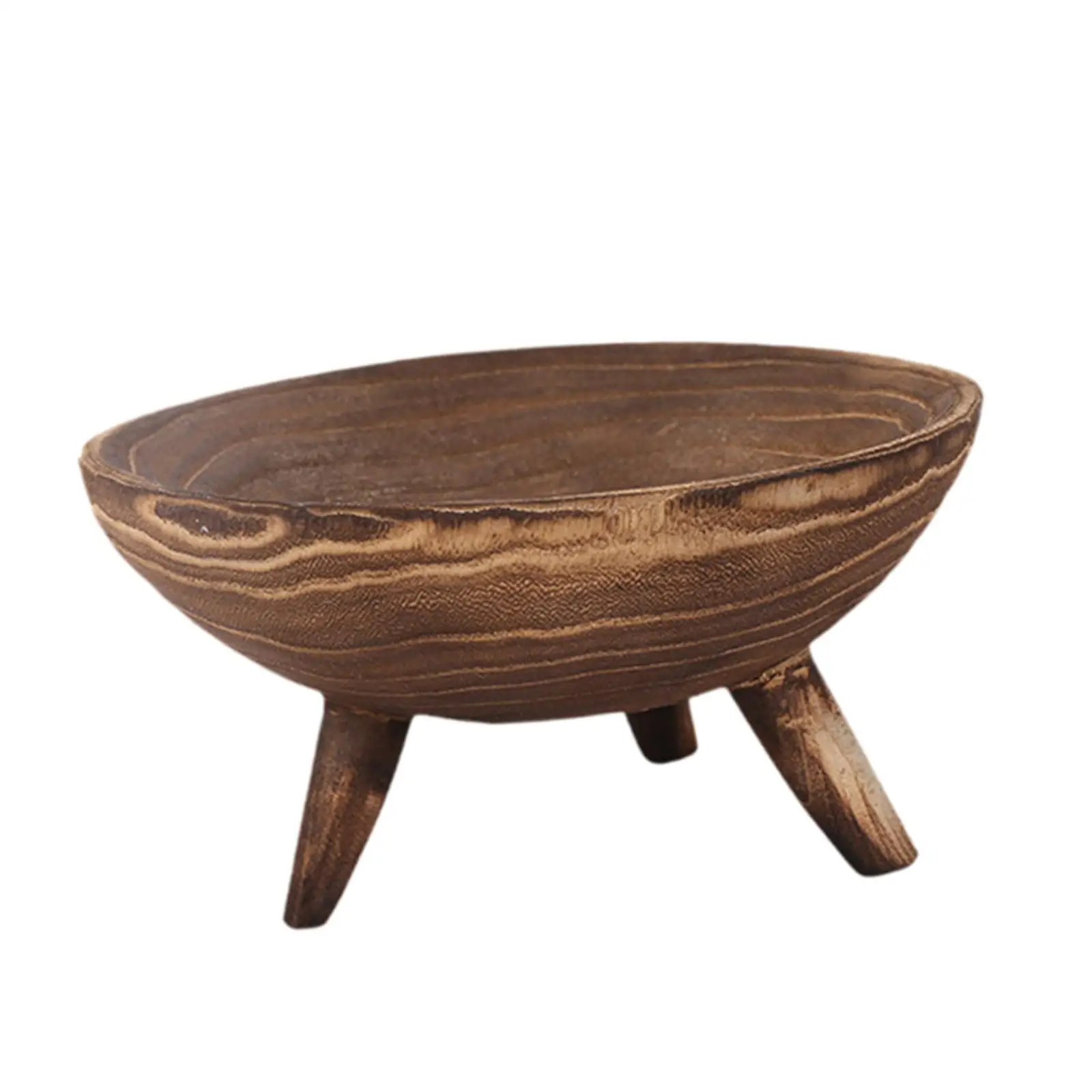 Maceta de madera redonda de pie para uso interior y exterior, plato de fruta multifuncional - imagen 4