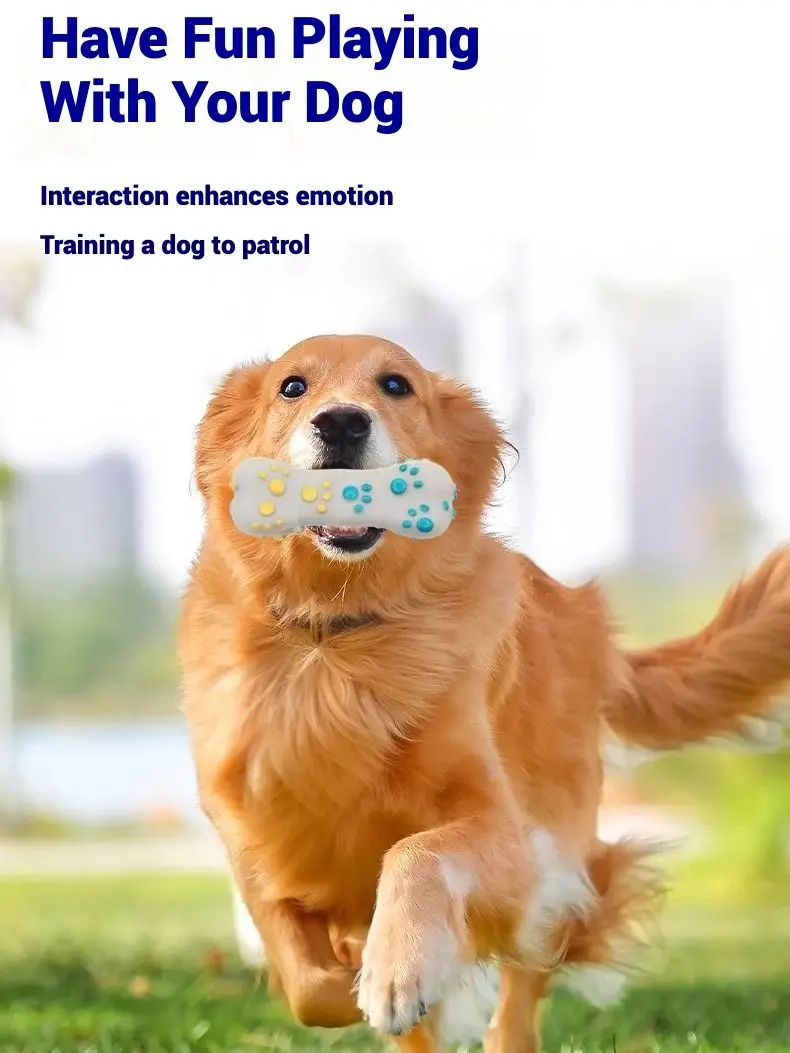 Juguete para mascotas con forma de bola de trueno, hueso, interacción Vocalizable, juguetes para cachorros, molares, suministros de accesorios para perros - imagen 2