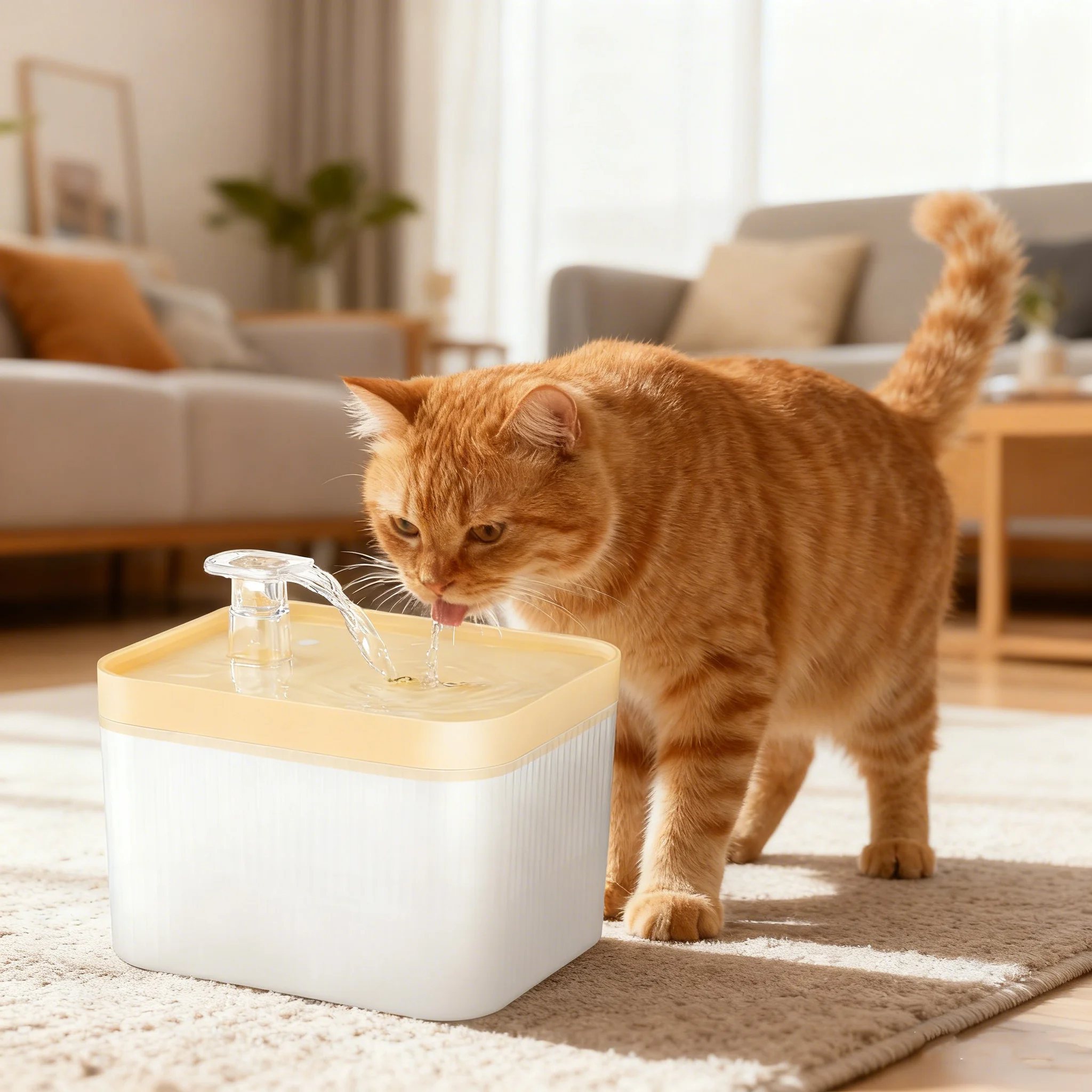 Fuente de agua para mascotas con filtro automático USB, bebedero para gatos negro transparente de recircular, dispensador automático ultrasilencioso para beber para mascotas