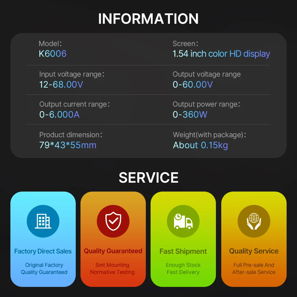 Fuente de alimentación CC RK6006 RK6006-BT, 4 dígitos, 60V, 6A, voltaje reductor, placa de comunicación USB/Bluetooth, convertidor Buck ajustable - imagen 4