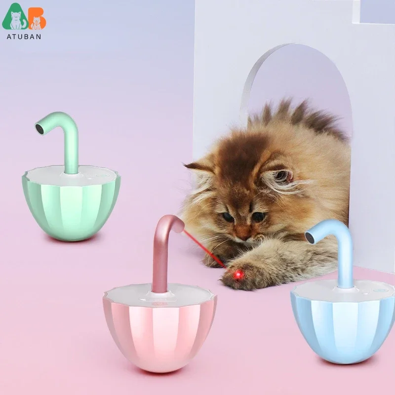 ATUBAN-juguete láser para gatos, juguetes láser automáticos para gatos de interior, vaso para gatitos, juguetes de interacción, rotación Irregular de 360 grados