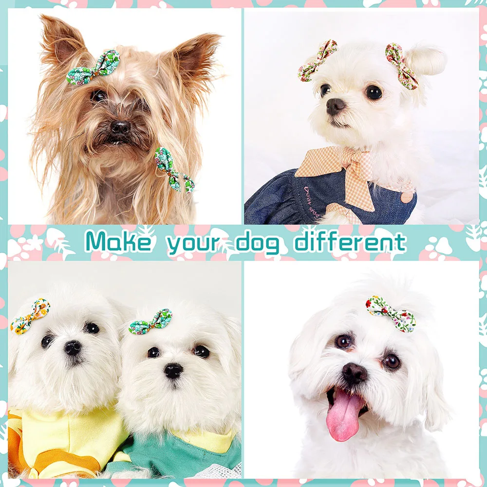 Wholease-lazos para el pelo de mascotas, accesorios para el cabello de perros pequeños y gatos, 100 unidades - imagen 2