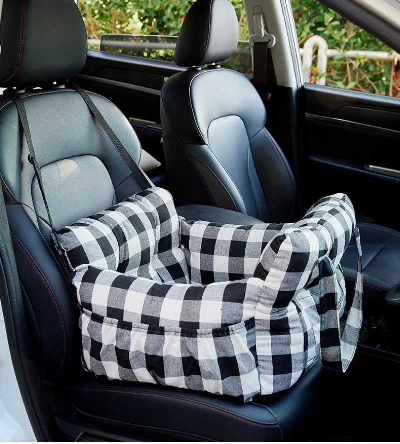 Asiento para perro, elevador de viaje para coche, asiento de coche para mascota, perro, gato, asiento de coche, cama, cojín grueso lavable, bolsa transportadora para perros, portador de coche para mascotas