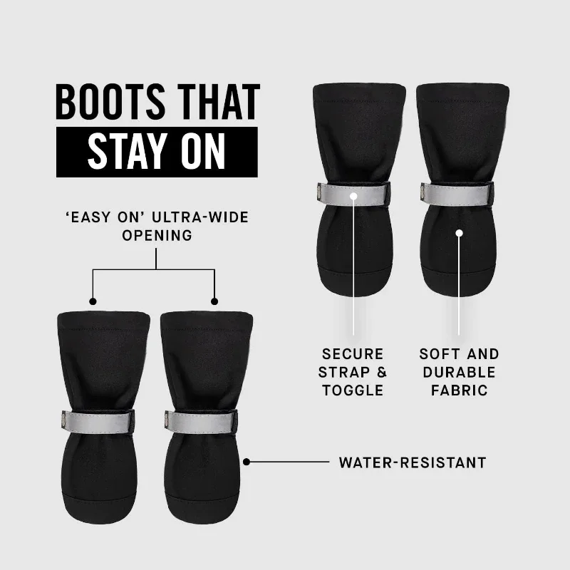 Zapatos de invierno para perros, impermeables, para caminar, grandes y pequeños, cálidos, elásticos ajustables, cubierta para pies Schnauzer, suministros para mascotas de peluche - imagen 3