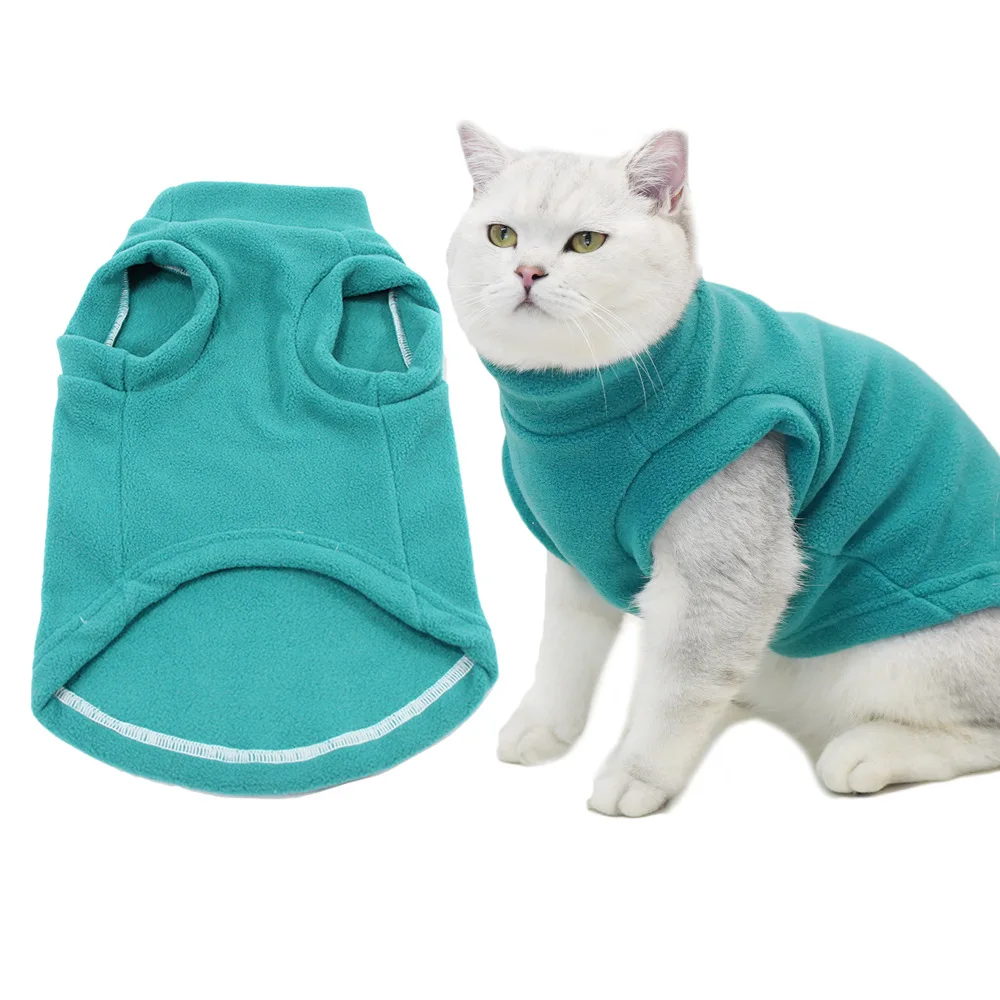 Spring Autumn Pet Clothes Warm Fleece Cat Puppy Jacket Vest for Small Dogs Cats Kitten Sphynx Clothing camisetas para gatos - imagen 4