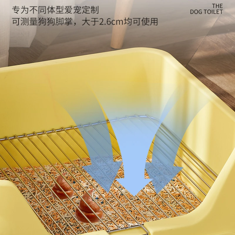Inodoro grande para mascotas, rejilla de acero inoxidable de alto rodeado, orinal integrado para perros medianos y pequeños, suministros para mascotas - imagen 4