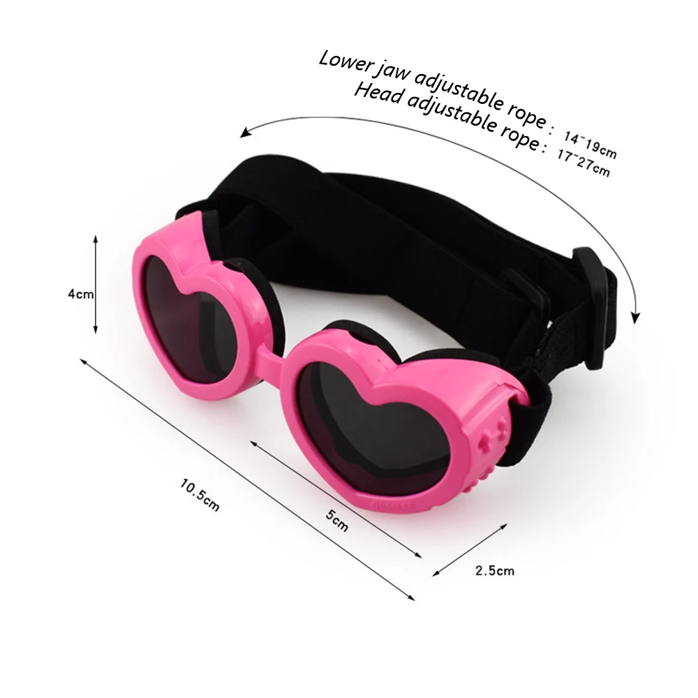 Gafas de sol para mascotas de viaje al aire libre, para perros pequeños y medianos, gatos, animales ajustables, amor, gafas de cristal para Yorkshire, accesorios para mascotas - imagen 2