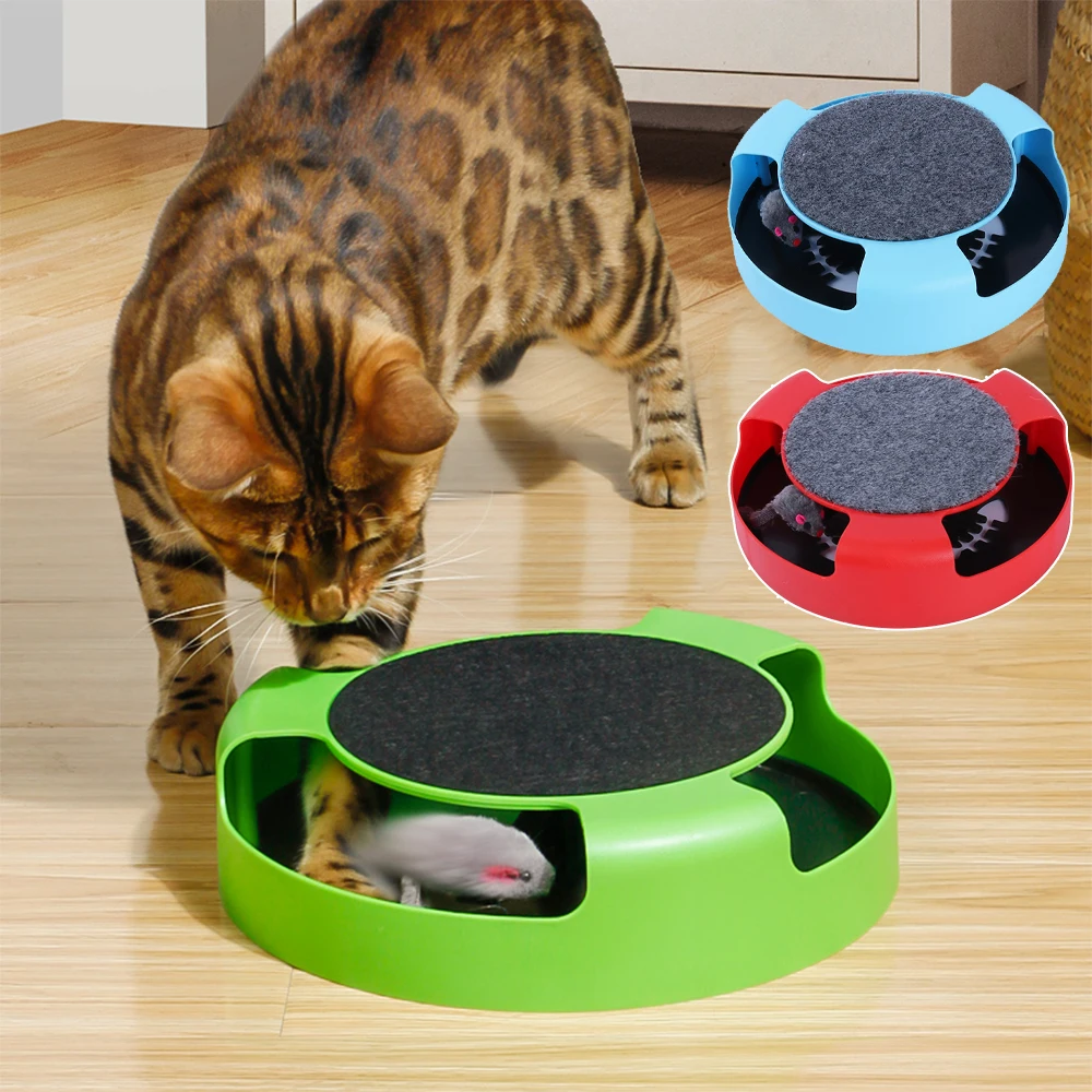 Juguetes de ratón para gatos, ratón interactivo para entrenamiento de inteligencia, divertido y giratorio, alivia la ansiedad para juegos de gatitos, juguete rascador para gatos