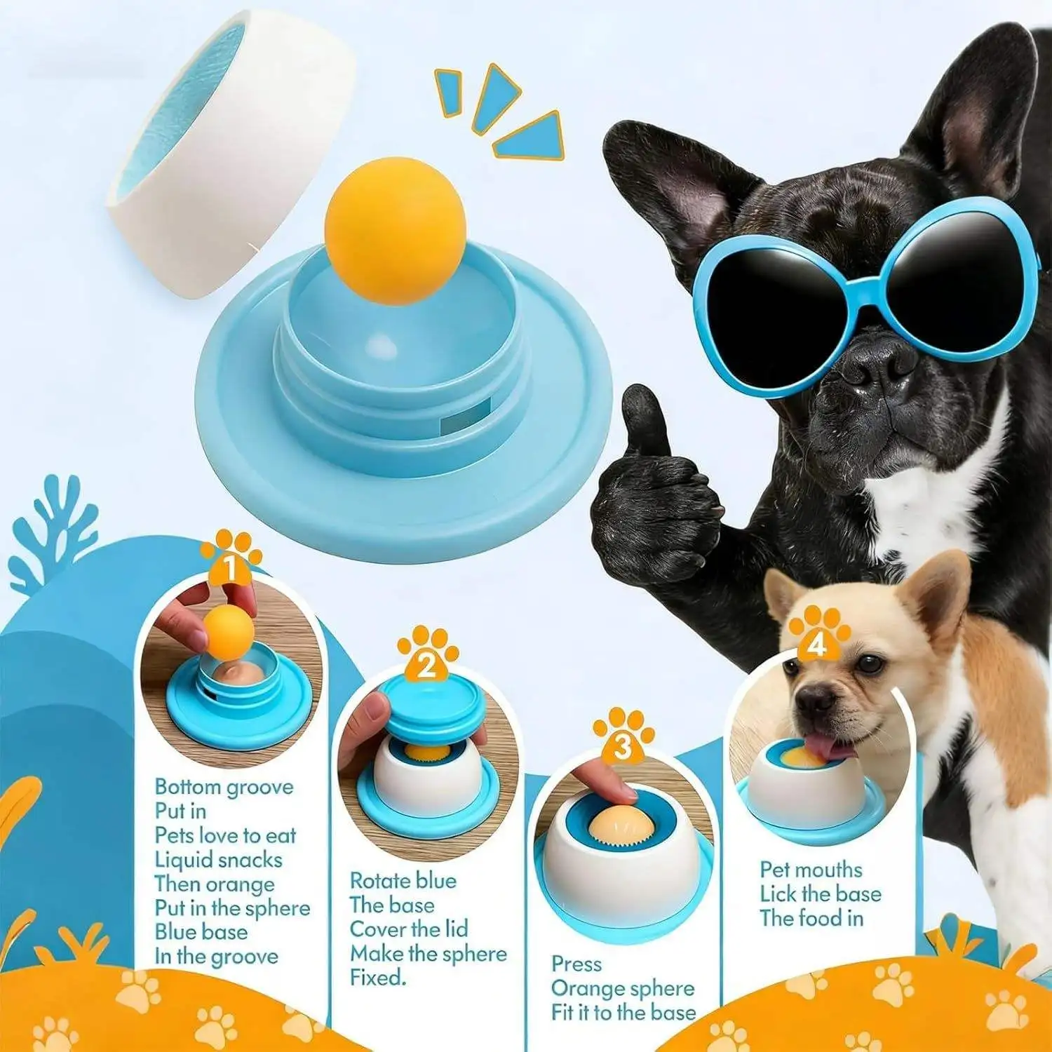 Cuenco lamer lento antideslizante para perro – Alimentación húmeda - imagen 2