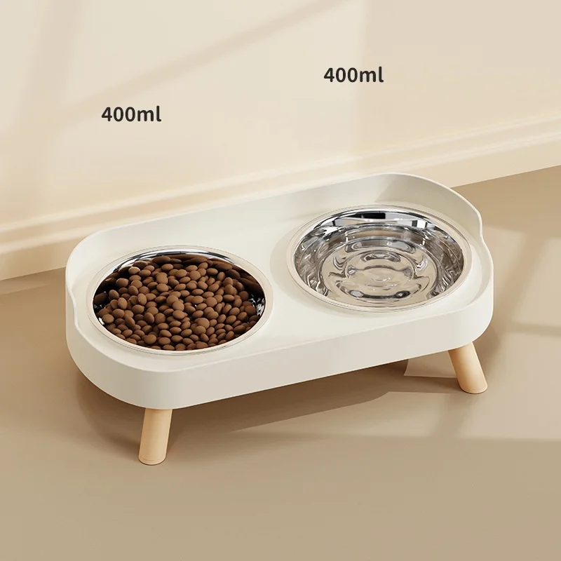 Comedero elevado doble para perros y gatos de acero inoxidable - imagen 3
