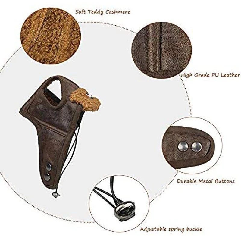 Sombrero de aviador para perros y mascotas, gorro de aviador para cachorros, estilo Retro Europeo Americano, moda para mantener el calor, cómodo y guapo, Otoño e Invierno - imagen 3