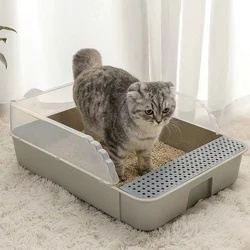 Bandeja sanitaria grande para gatos – Semicerrada antihuele
