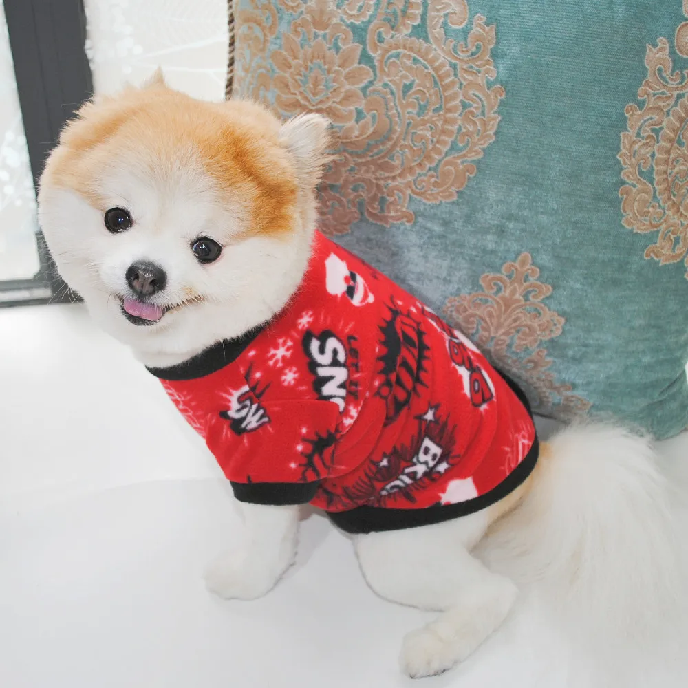 Ropa de lana cálida para perro, abrigo bonito con estampado de Calavera, camisa para cachorro, chaqueta para Bulldog Francés, jersey de camuflaje para perro - imagen 4