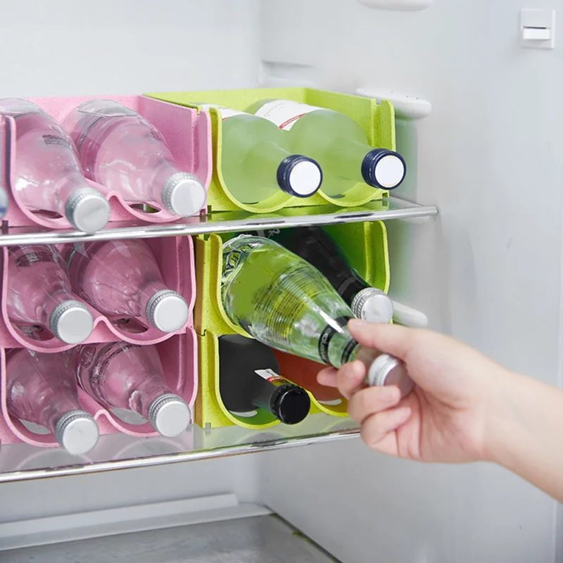 Organizador apilable para refrigerador, dispensador de vino y cerveza, soporte para bebidas, estante de plástico para congelador, armario de encimera de cocina - imagen 2