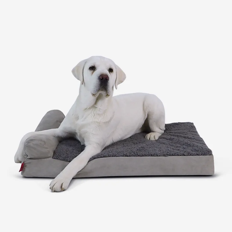 Cama nido viscoelástica impermeable con respaldo para perros y gatos