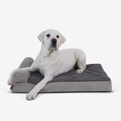 Cama nido viscoelástica impermeable con respaldo para perros y gatos