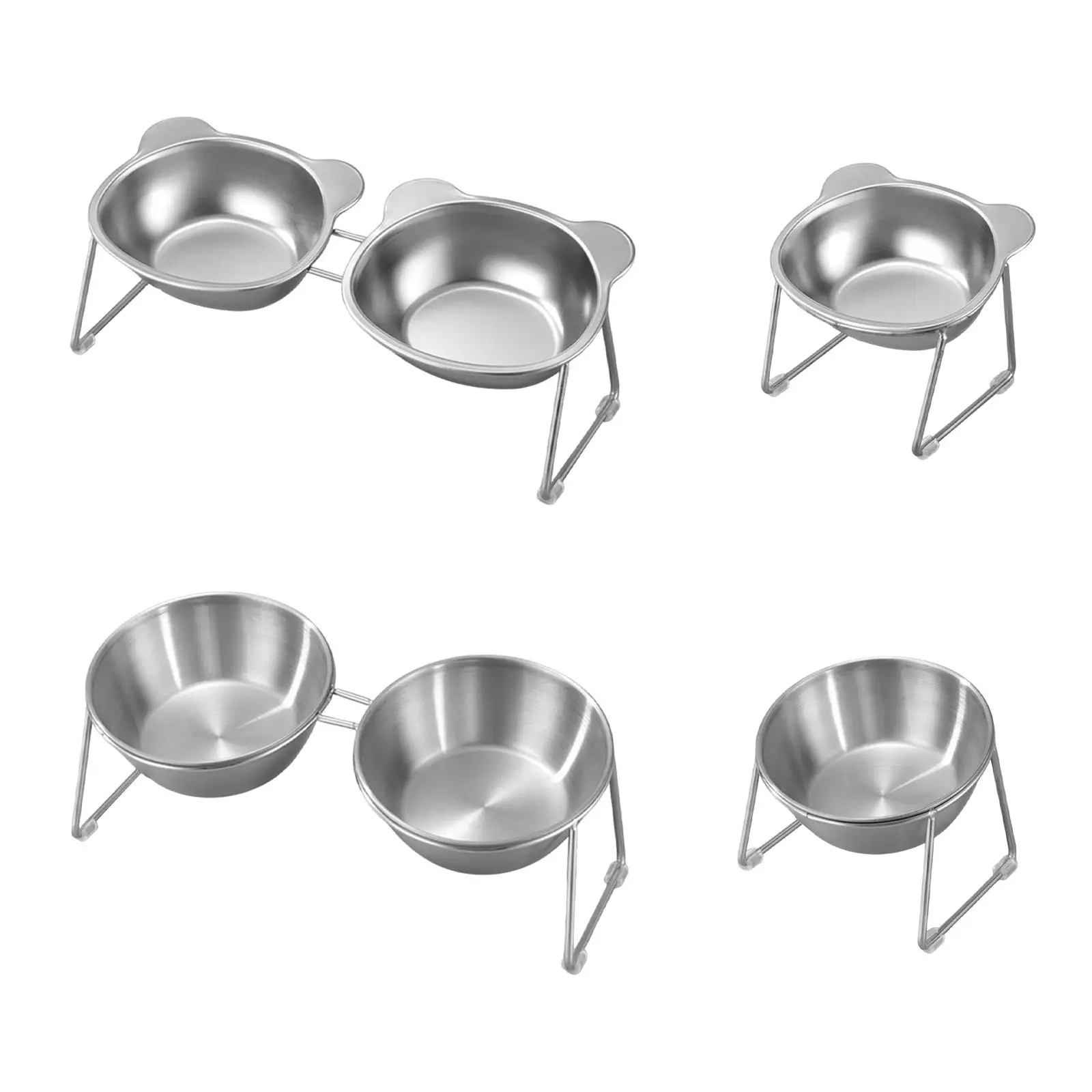 Cat Bowl Tilted Decor with Stand Elevated Pet Feeder for Indoor Outdoor Home