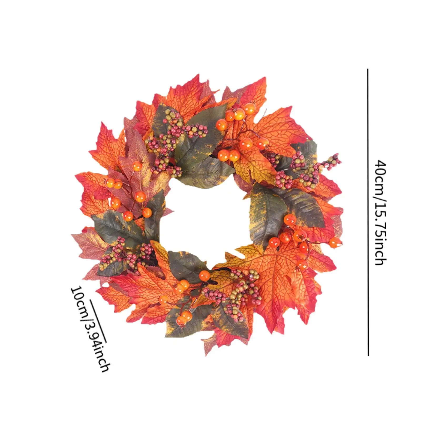 Autumn Artificial Wreath Home Decoration Harvest Maple Leaves Berry Wreath Decorative for Festival Indoor Outdoor Party Office Autumn Artificial Wreath Home Decoration Harvest Maple Leaves Berry Wreath Decorative for Festival Indoor Outdoor Party Office
