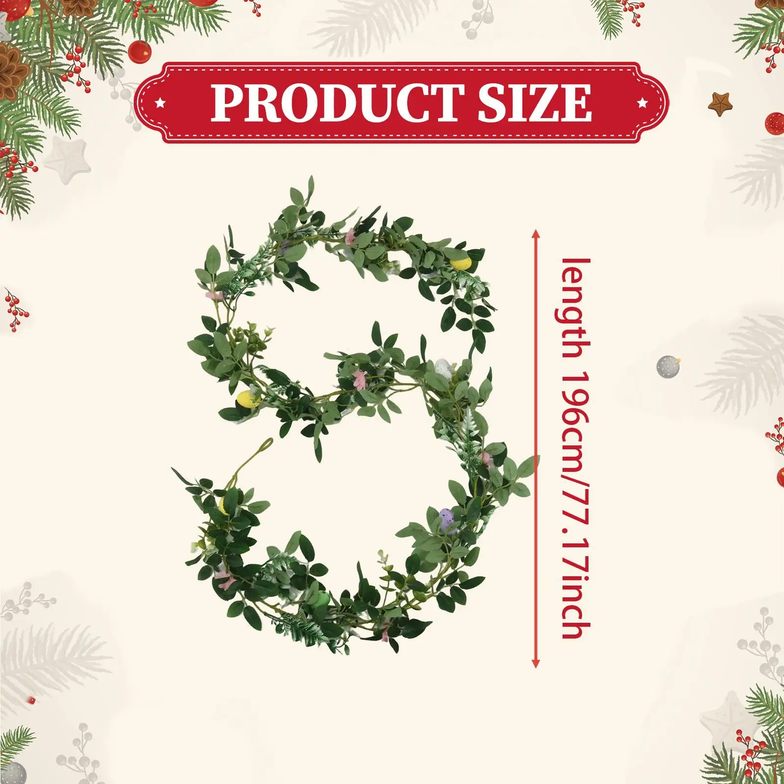 Artificial Vines Garland Real Touch Prop Greenery Leaves Garland Dining Table Decor Holiday Decoration for Door Outdoor Outside