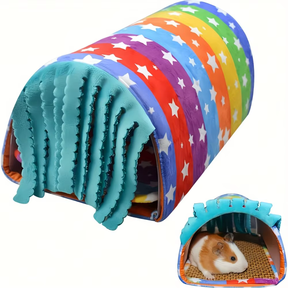 Túnel escondite con cortina para hámster, cobaya y conejos pequeños - imagen 4