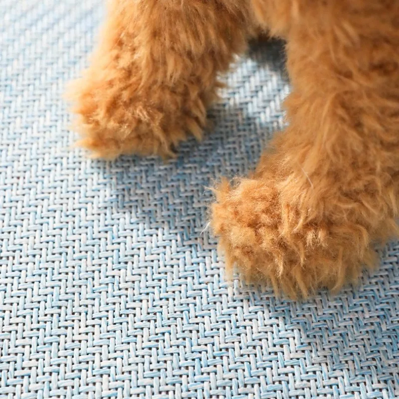 Esteras refrescantes tejidas de mimbre para mascotas, estera para dormir de verano para gatos, almohadilla de cama transpirable para cachorros y gatitos, suministros de disipación de calor para perros - imagen 3