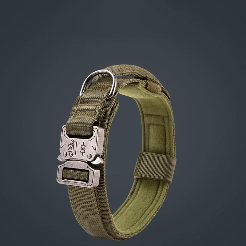 Collar militar táctico ajustable con mango, hebilla de Metal resistente, Collar de nailon para perros grandes, Doberman, Rottweiler - imagen 2