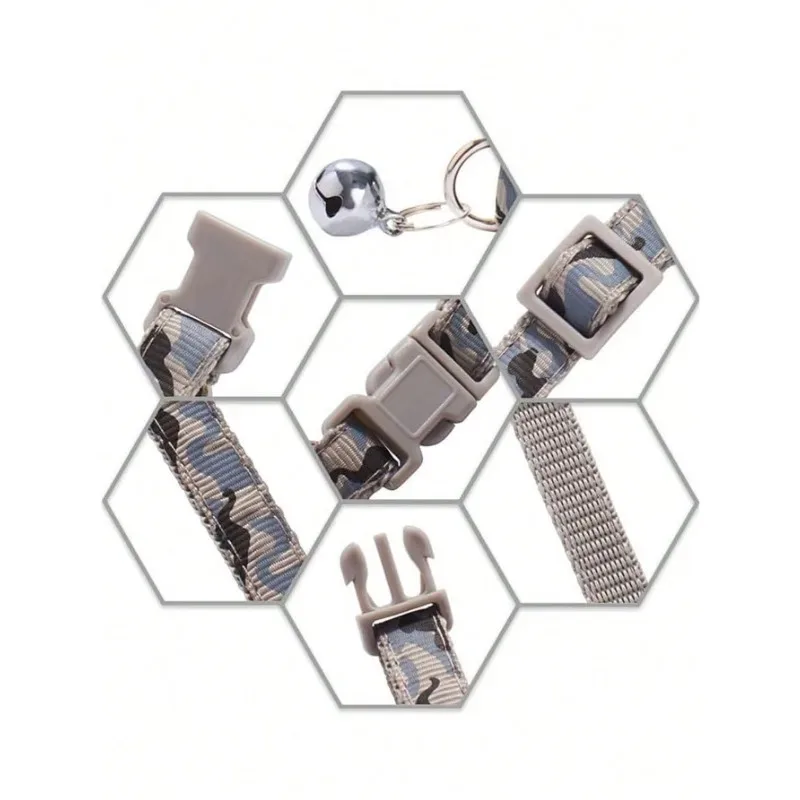 Collar de gato personalizado, collares de camuflaje para cachorros y gatitos, collar con etiqueta de identificación con nombre de gato personalizado con campana, regalo para perros pequeños y gatos - imagen 3