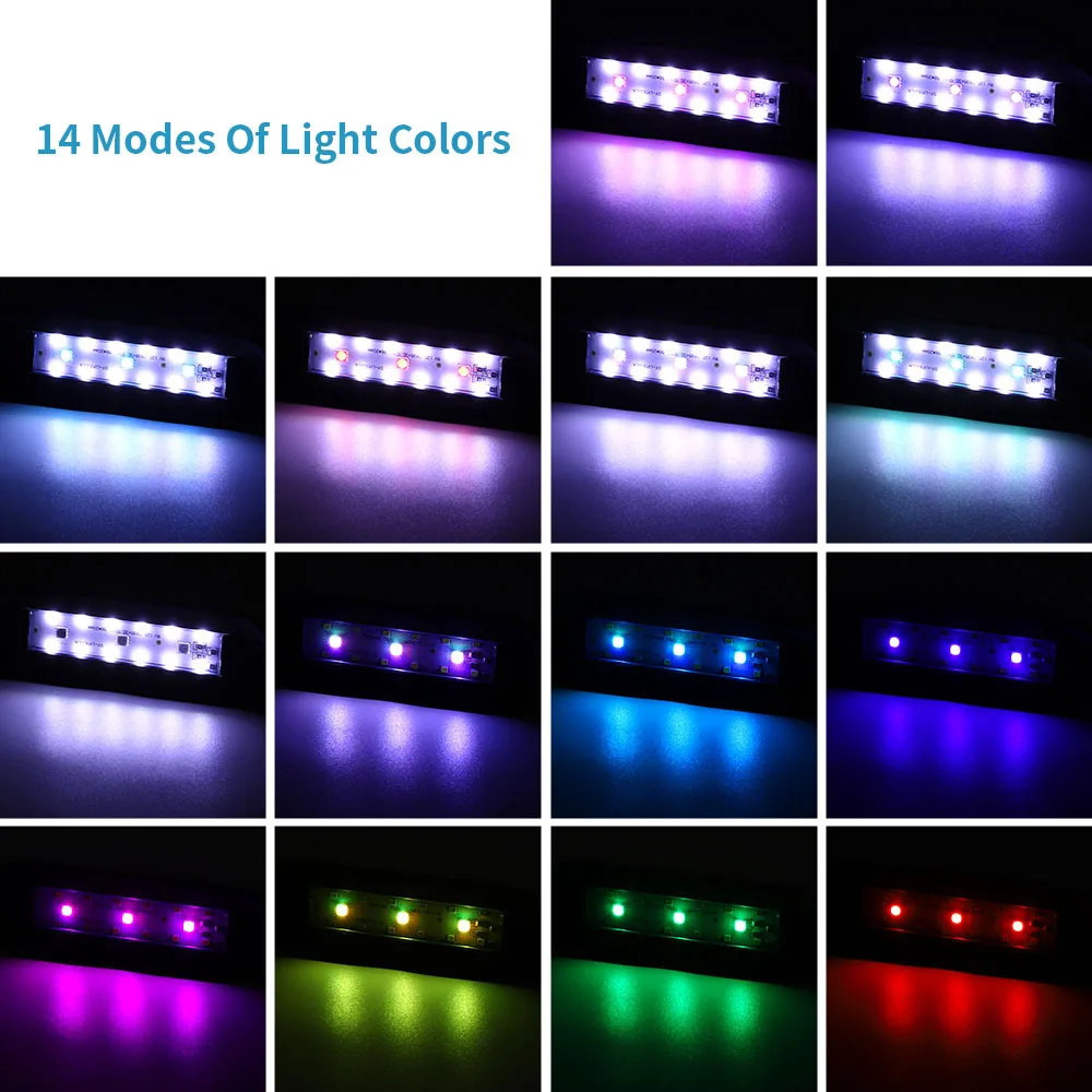 Luz LED colorida para acuario, iluminación RGB para plantas, luz de cultivo USB, iluminación para plantas acuáticas, lámpara con Clip impermeable para pecera de 6W - imagen 3