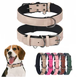 Collar de perro ajustable, Collar de cuero para perro, collares acolchados para mascotas, fuertes y duraderos para perros pequeños y medianos, tienda de mascotas, Bulldog, Bull Terrier