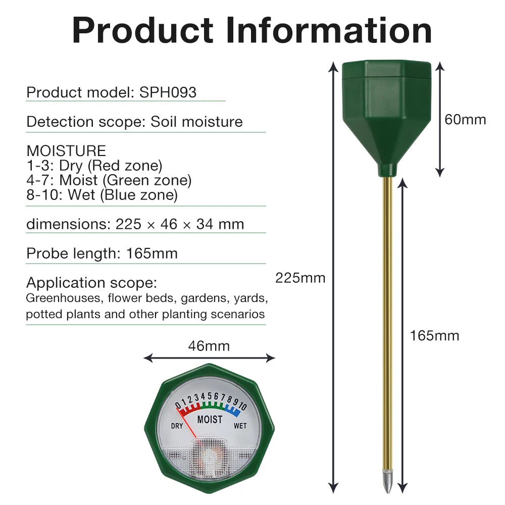Medidor de Humedad del Suelo Portatil 1-10 para Plantas en Casa - imagen 5