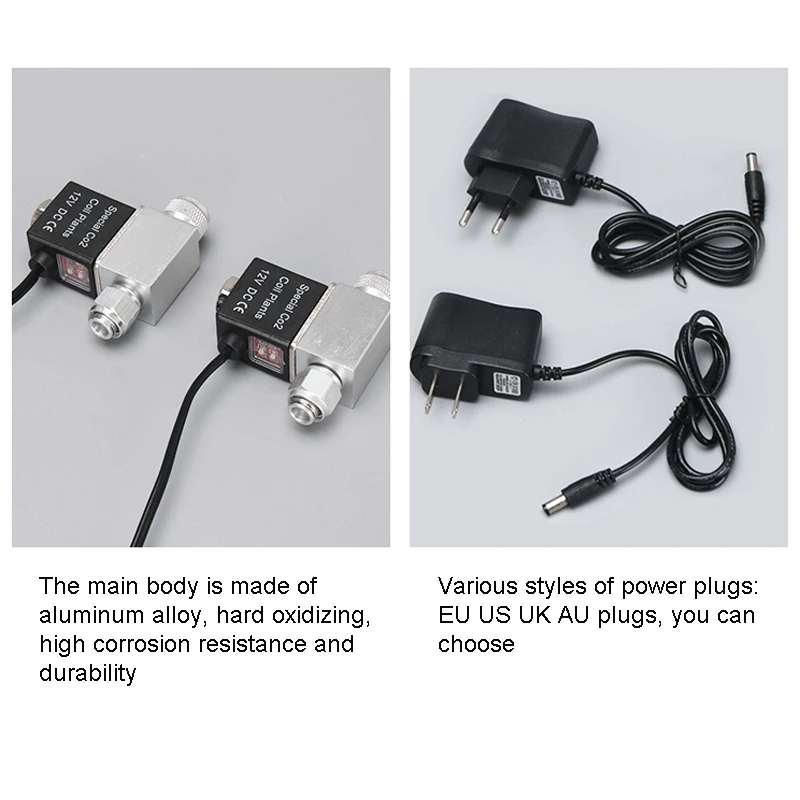 ZRDR acuario Co2 válvula solenoide regulador 110V-220V baja temperatura Co2 acuario pecera válvula magnética eléctrica UE EE. UU. DC12V - imagen 5