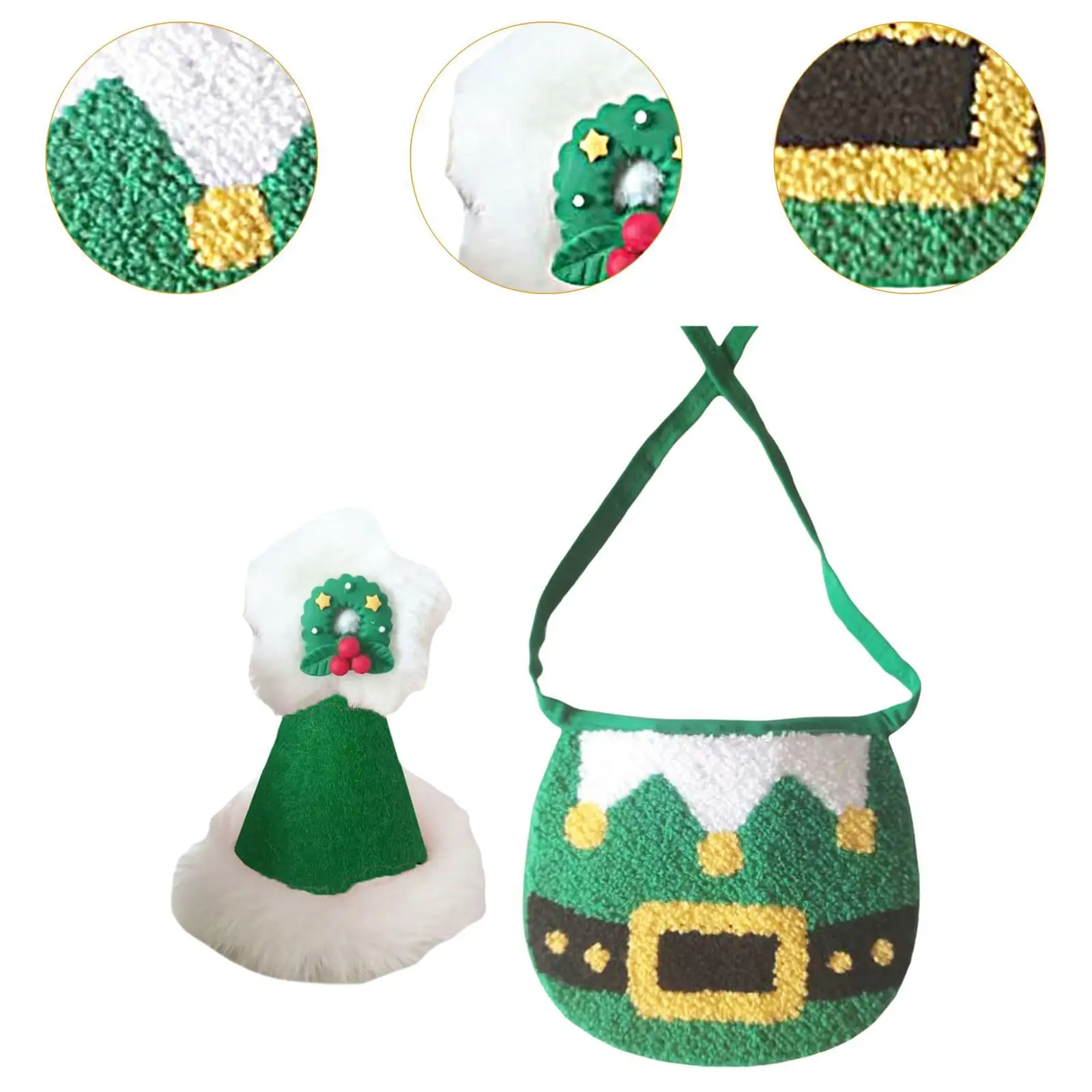 Babero navideño para mascotas con sombrero de invierno para perros pequeños, regalo para cachorros y gatos, fiesta fantástica, decoración navideña suave y bonita, Bandana para perros fácil de limpiar - imagen 5