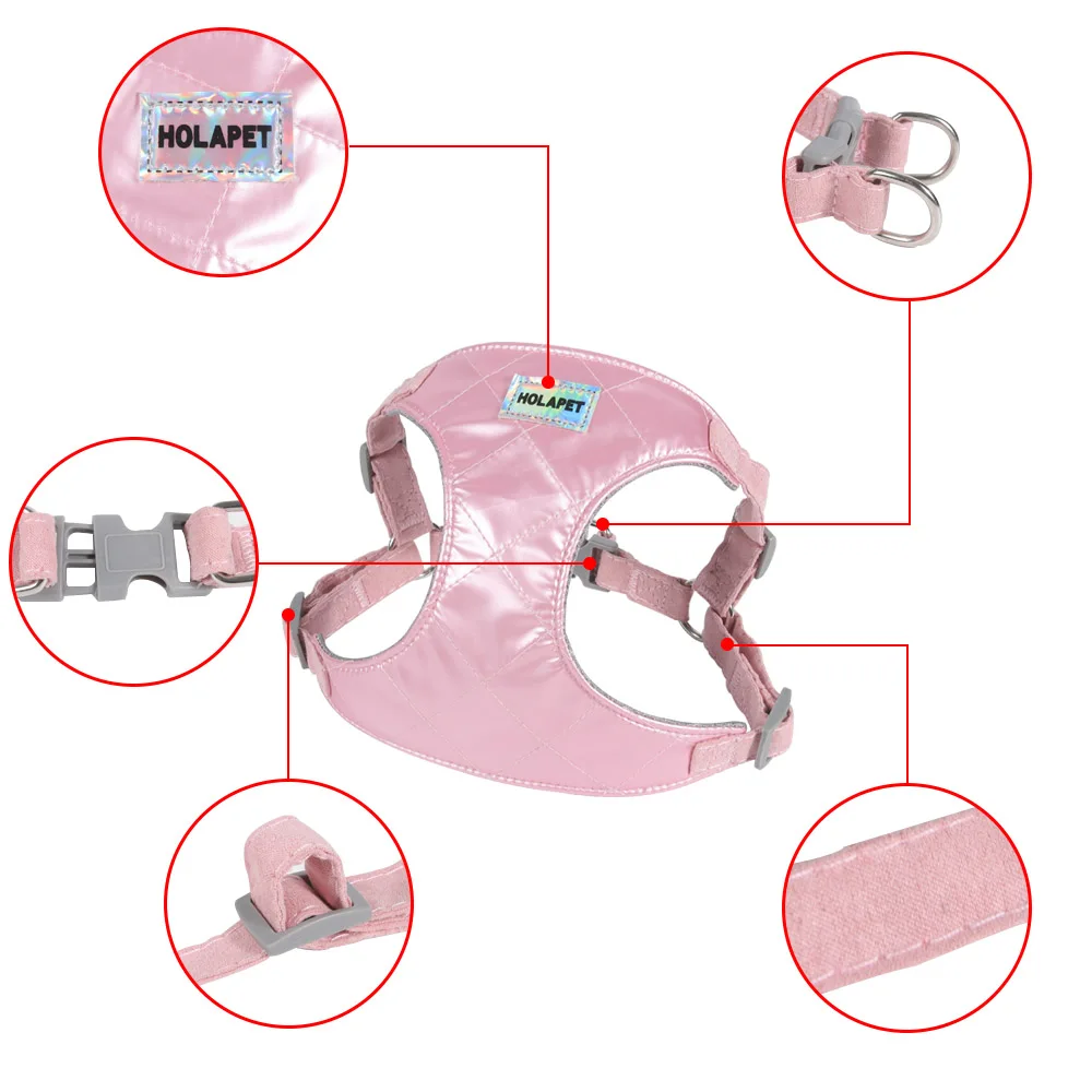 Juego de arnés y correa para perros pequeños y medianos, gatos al aire libre, sin tirar, correa ajustable para el pecho, Chihuahua, Pug, suministros para mascotas - imagen 4