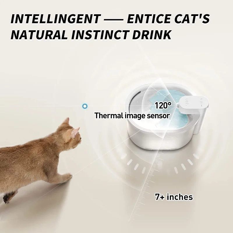 Uahpet Wireless Battery Operated Automatic Cat Pet Water Fountain 67oz 2L Ultra Quiet Cat Water Dispenser for Cats and Small Dog - imagen 3