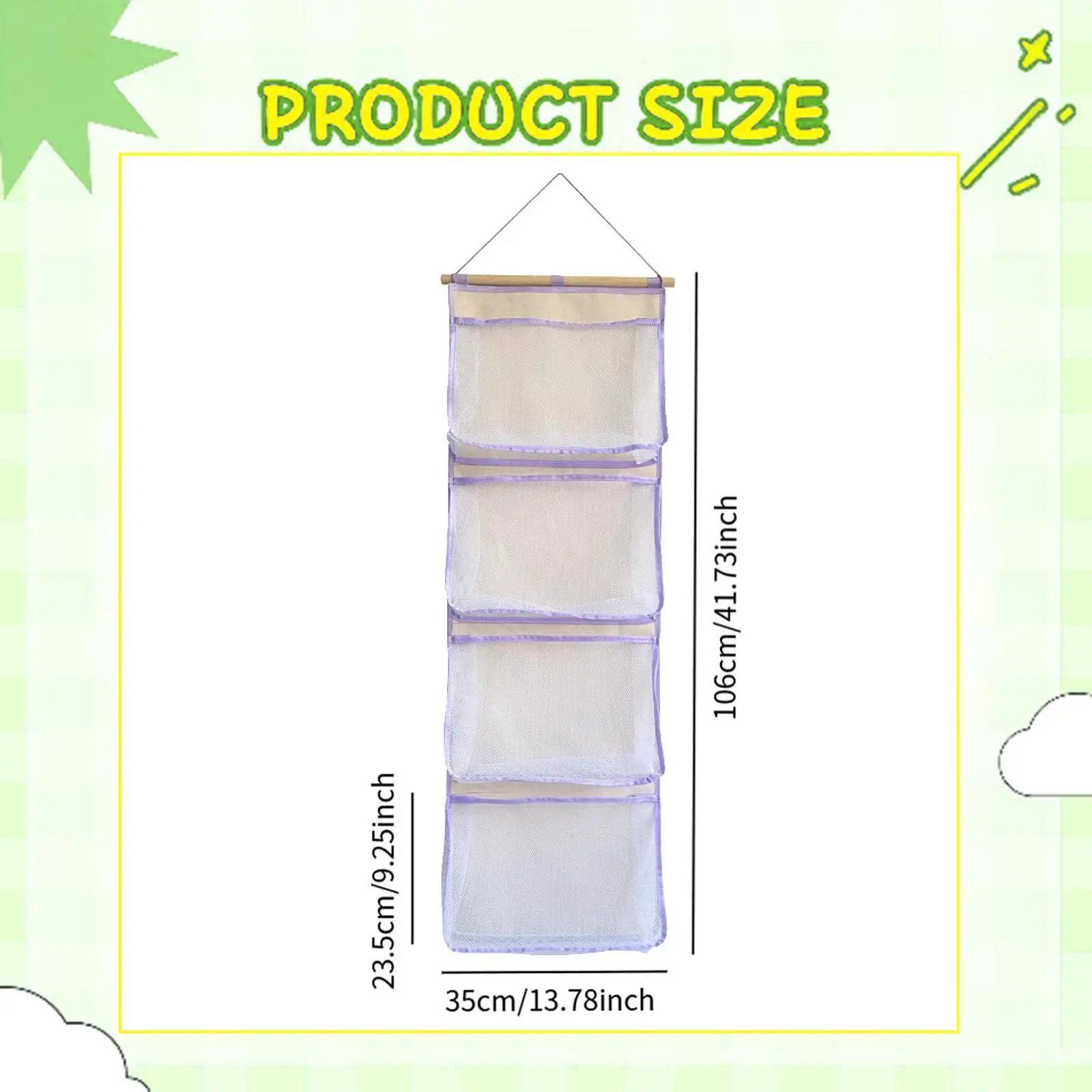 over Door Organizer,Stuffed Animal Storage,Clear Window,Hanging Storage Net, Toy