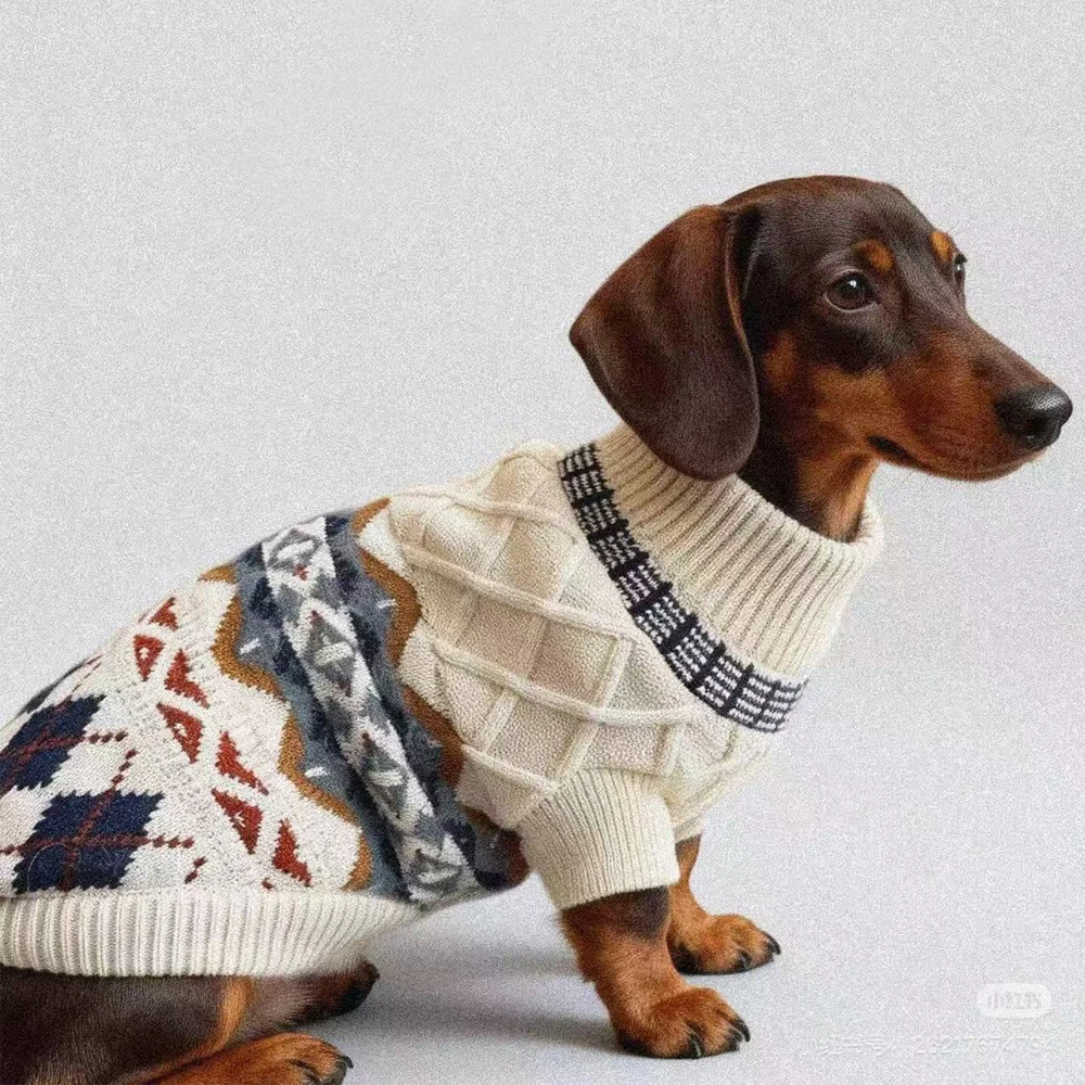 Suéter Fair Isle para perros pequeños y salchicha – Grueso y cálido - imagen 3