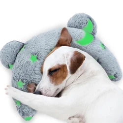 Almohadón media luna de felpa para perros y gatos, cálido para invierno