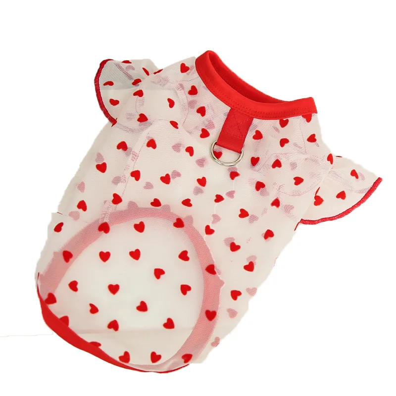 Chaleco corazón mangas volantes para gatos y perros – protección solar - imagen 4