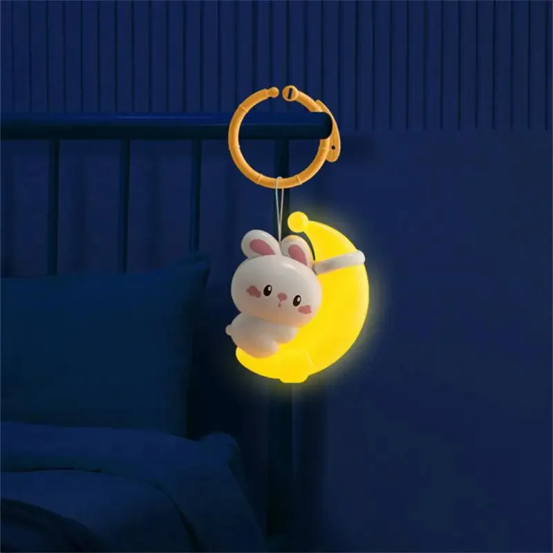 Luz nocturna para mascotas, conejo y Luna, brillo suave, recargable por USB, lámpara calmante colgante para jaula para perros y gatos, compañero de sueño seguro, 1 ud. - imagen 5